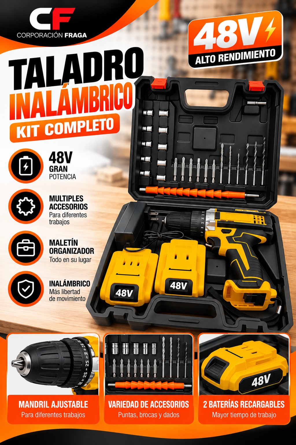 SET DE TALADRO FFF 48V